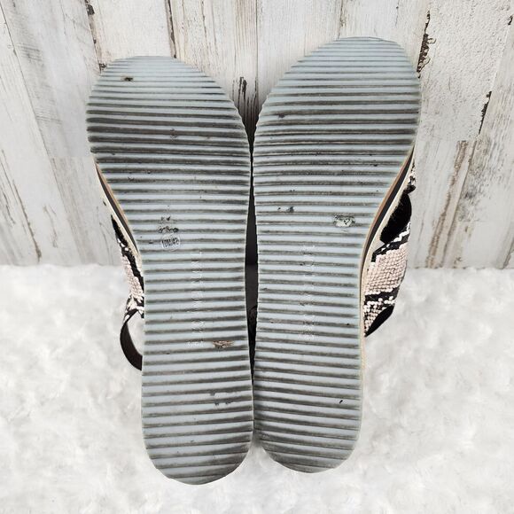 Enzo Angiolini Eva Snakeskin Wedge Sandals Size 10 - Picture 8 of 10